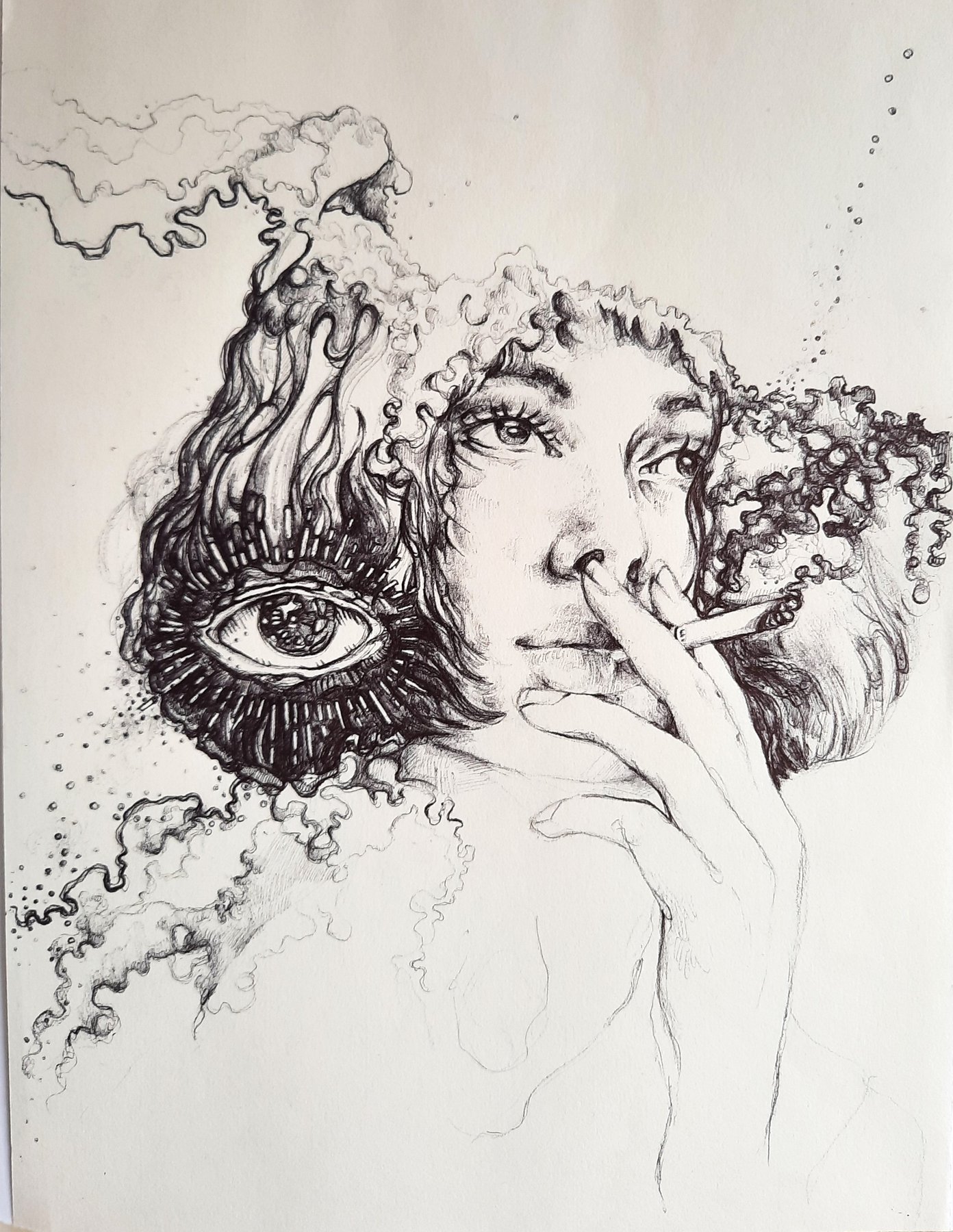 Visage à l’encre I